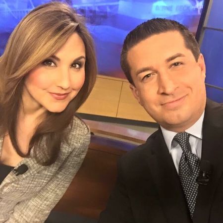 Nikki taking a selfie shot with her co-worker @KCENdoug. How much is Nikki's net worth as of 2021?